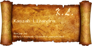 Kaszab Lizandra névjegykártya